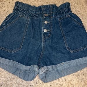 High waisted jean shorts